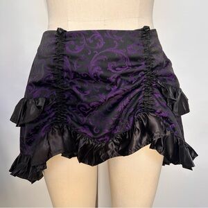 Daisy Black and Purple Mini Skirt